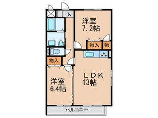 フローラル香流の物件間取画像